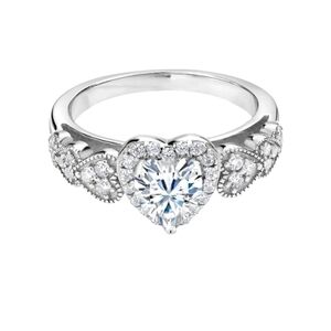 Certified Brilliant 1.23ct Diamond Heart Ring Charles Colvard Moissanite Wedding